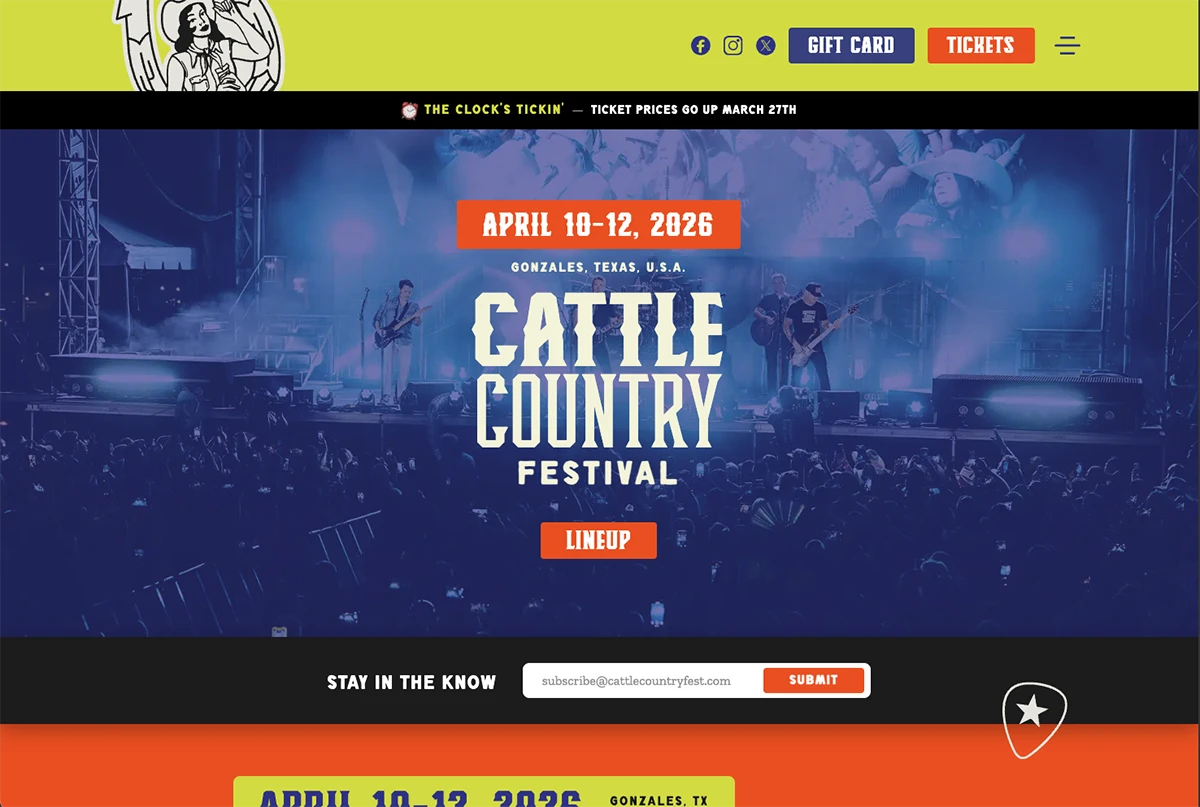 A new website for Cattle Country Festival