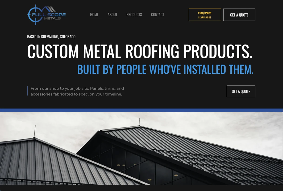 A new website for Full Scope Metals