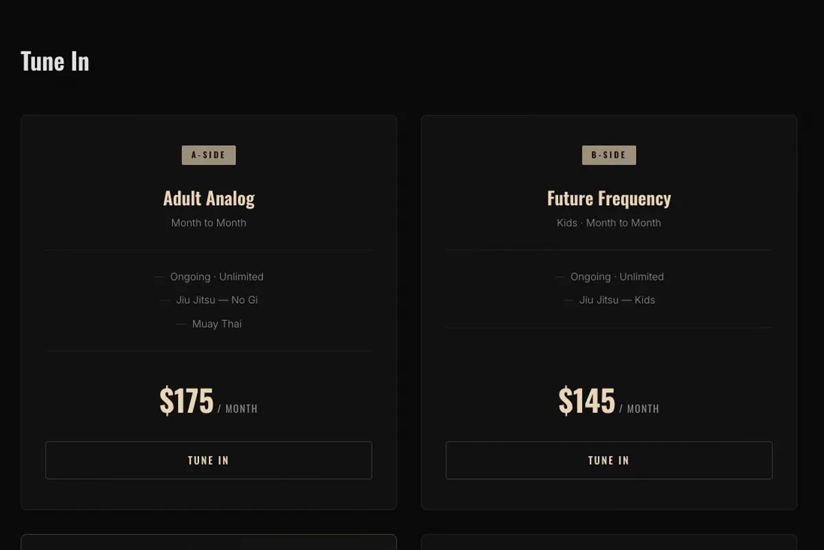 Pricing — six ways to tune in