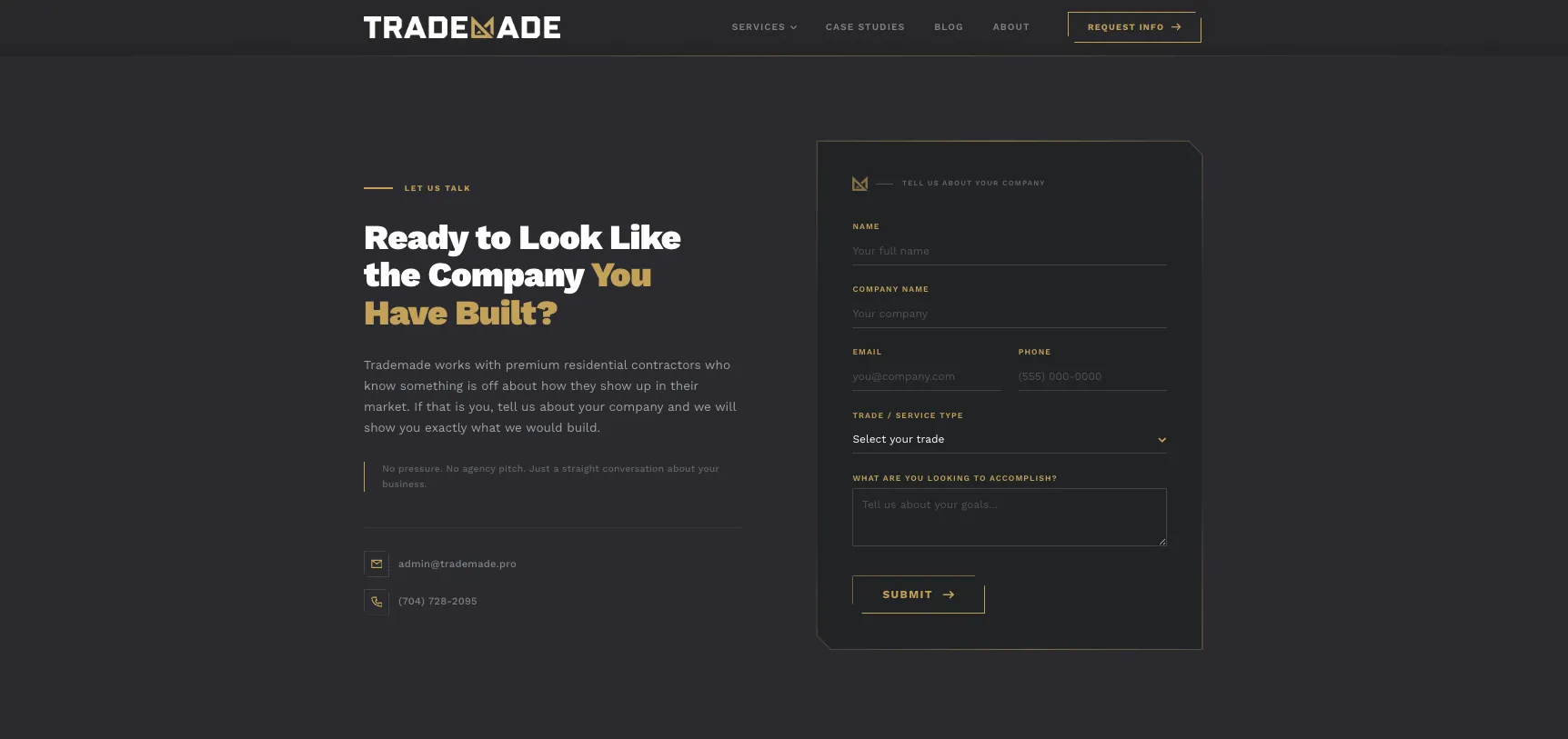 Trademade — brand infrastructure for residential contractors