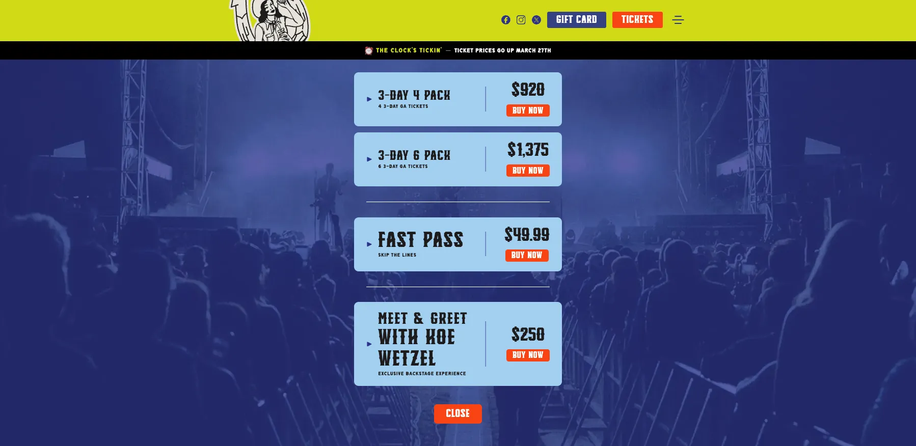 Group packages — ten or more, with shuttles