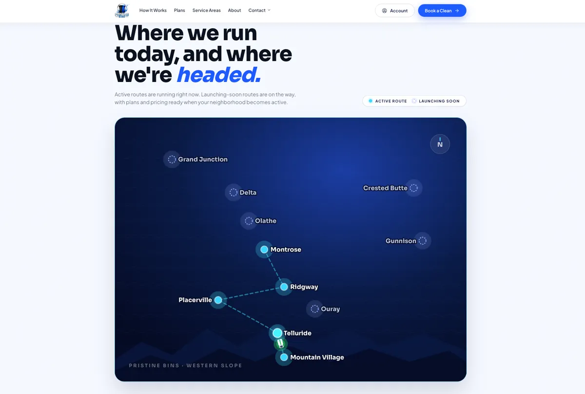 Service Area — 5+ routes, more launching soon