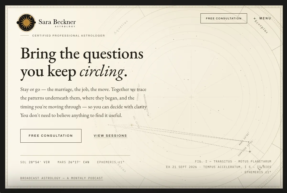 A new website for Sara Beckner