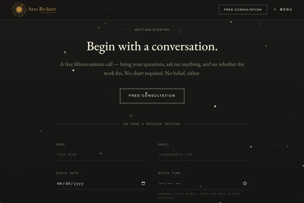 Contact — Starting the Conversation